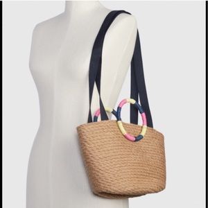 Gap Jute Woven Mini Tote All Natural Crossbody Bag Bohemian Vacation NWT